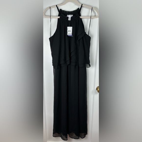 Motherhood Maternity Dresses & Skirts - Motherhood Maternity Black Ruffled Halter Neck Maxi Dress